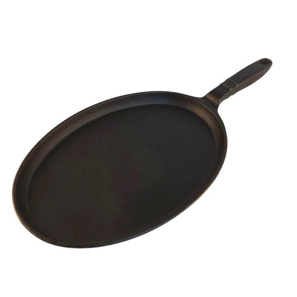 Cast Iron Oval Fajita Skillet Griddle Pan Skillet Cooking Surface With Handle - Picture 1 of 13